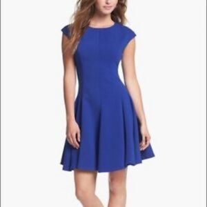 Eliza J Royal Blue Fit and Flare Sleeveless Knit Dress Size 8